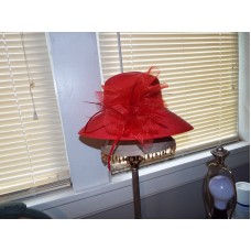 August Hat Company "Dahlia" hat.   Debry style with netting and feather accents  eb-57432633